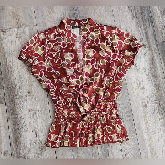Women's Vintage Celine by Champion Blouse-Burgundy - Picture 1 of 7